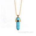 Бирюзовый кулон Ожерелье Ювелирные изделия для женщин Целебный камень Маятник